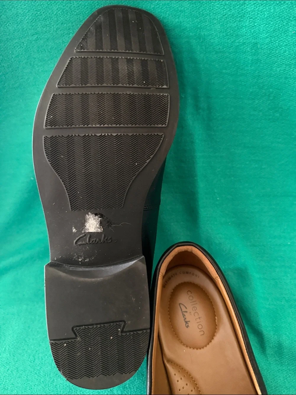 Clarks Black Leather Slip-On Loafer